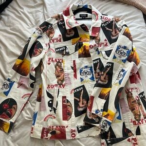 Oversized Playboy Magazine Cover Jean Jacket.